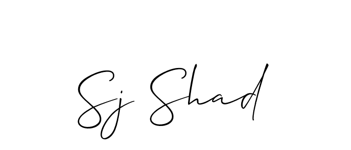 Create a beautiful signature design for name Sj Shad. With this signature (Allison_Script) fonts, you can make a handwritten signature for free. Sj Shad signature style 2 images and pictures png