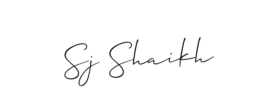 It looks lik you need a new signature style for name Sj Shaikh. Design unique handwritten (Allison_Script) signature with our free signature maker in just a few clicks. Sj Shaikh signature style 2 images and pictures png