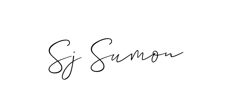 It looks lik you need a new signature style for name Sj Sumon. Design unique handwritten (Allison_Script) signature with our free signature maker in just a few clicks. Sj Sumon signature style 2 images and pictures png