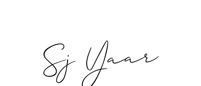 This is the best signature style for the Sj Yaar name. Also you like these signature font (Allison_Script). Mix name signature. Sj Yaar signature style 2 images and pictures png