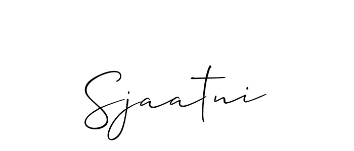 The best way (Allison_Script) to make a short signature is to pick only two or three words in your name. The name Sjaatni include a total of six letters. For converting this name. Sjaatni signature style 2 images and pictures png