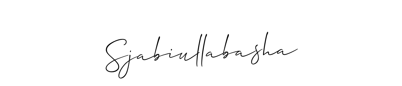 Also You can easily find your signature by using the search form. We will create Sjabiullabasha name handwritten signature images for you free of cost using Allison_Script sign style. Sjabiullabasha signature style 2 images and pictures png