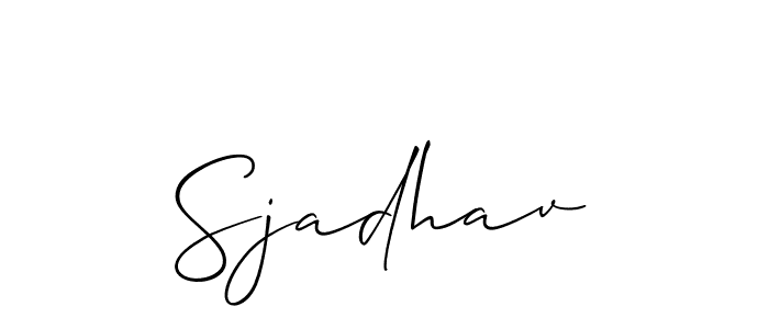 Sjadhav stylish signature style. Best Handwritten Sign (Allison_Script) for my name. Handwritten Signature Collection Ideas for my name Sjadhav. Sjadhav signature style 2 images and pictures png