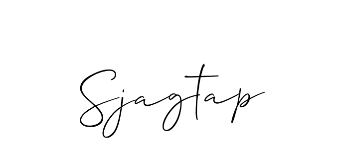 Use a signature maker to create a handwritten signature online. With this signature software, you can design (Allison_Script) your own signature for name Sjagtap. Sjagtap signature style 2 images and pictures png