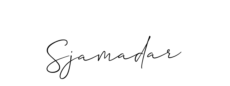 Make a beautiful signature design for name Sjamadar. With this signature (Allison_Script) style, you can create a handwritten signature for free. Sjamadar signature style 2 images and pictures png