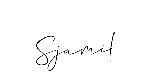 This is the best signature style for the Sjamil name. Also you like these signature font (Allison_Script). Mix name signature. Sjamil signature style 2 images and pictures png