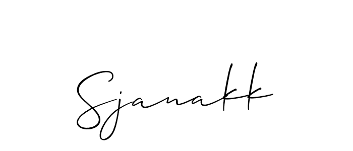 How to Draw Sjanakk signature style? Allison_Script is a latest design signature styles for name Sjanakk. Sjanakk signature style 2 images and pictures png