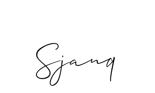 It looks lik you need a new signature style for name Sjanq. Design unique handwritten (Allison_Script) signature with our free signature maker in just a few clicks. Sjanq signature style 2 images and pictures png