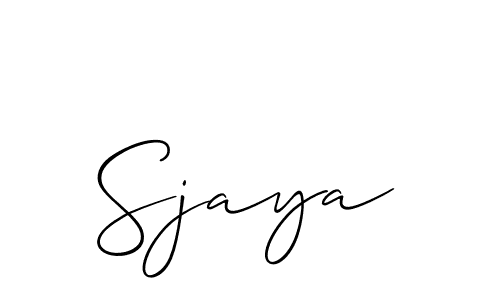 Create a beautiful signature design for name Sjaya. With this signature (Allison_Script) fonts, you can make a handwritten signature for free. Sjaya signature style 2 images and pictures png