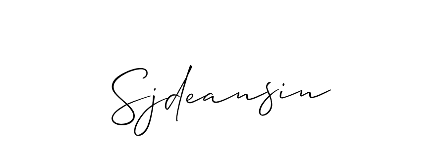 The best way (Allison_Script) to make a short signature is to pick only two or three words in your name. The name Sjdeansin include a total of six letters. For converting this name. Sjdeansin signature style 2 images and pictures png