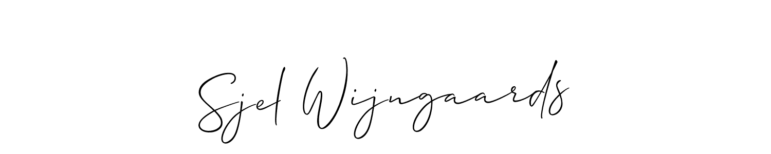 Design your own signature with our free online signature maker. With this signature software, you can create a handwritten (Allison_Script) signature for name Sjel Wijngaards. Sjel Wijngaards signature style 2 images and pictures png
