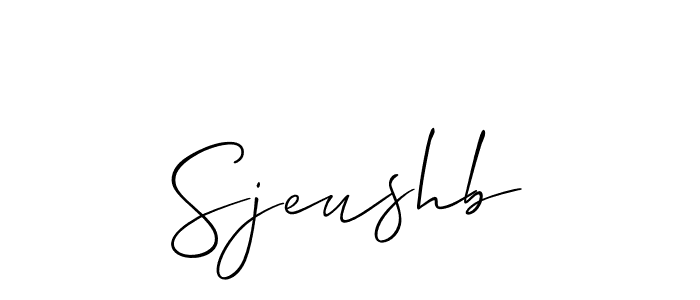 Also we have Sjeushb name is the best signature style. Create professional handwritten signature collection using Allison_Script autograph style. Sjeushb signature style 2 images and pictures png