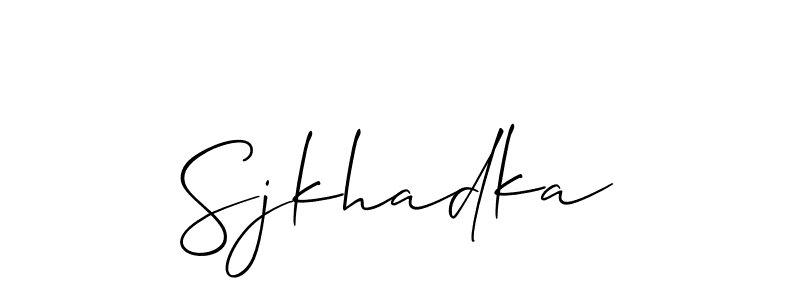 How to make Sjkhadka name signature. Use Allison_Script style for creating short signs online. This is the latest handwritten sign. Sjkhadka signature style 2 images and pictures png