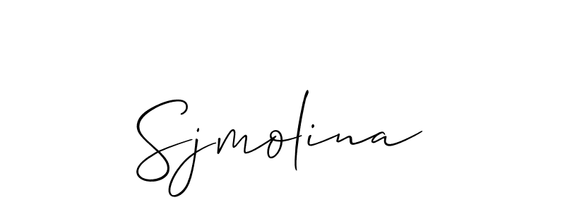Use a signature maker to create a handwritten signature online. With this signature software, you can design (Allison_Script) your own signature for name Sjmolina. Sjmolina signature style 2 images and pictures png