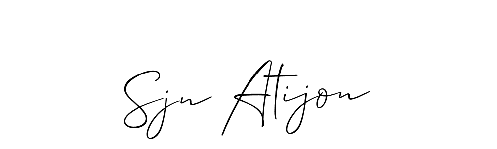 Make a beautiful signature design for name Sjn Atijon. With this signature (Allison_Script) style, you can create a handwritten signature for free. Sjn Atijon signature style 2 images and pictures png