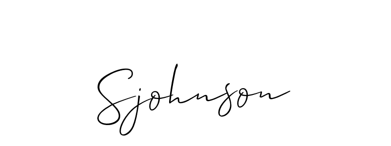 Use a signature maker to create a handwritten signature online. With this signature software, you can design (Allison_Script) your own signature for name Sjohnson. Sjohnson signature style 2 images and pictures png
