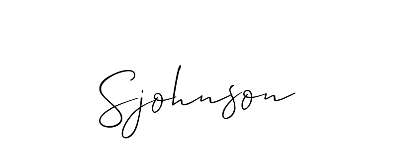 Design your own signature with our free online signature maker. With this signature software, you can create a handwritten (Allison_Script) signature for name Sjohnson. Sjohnson signature style 2 images and pictures png