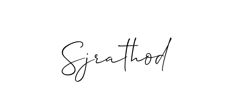 Use a signature maker to create a handwritten signature online. With this signature software, you can design (Allison_Script) your own signature for name Sjrathod. Sjrathod signature style 2 images and pictures png