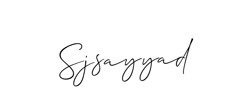 Use a signature maker to create a handwritten signature online. With this signature software, you can design (Allison_Script) your own signature for name Sjsayyad. Sjsayyad signature style 2 images and pictures png