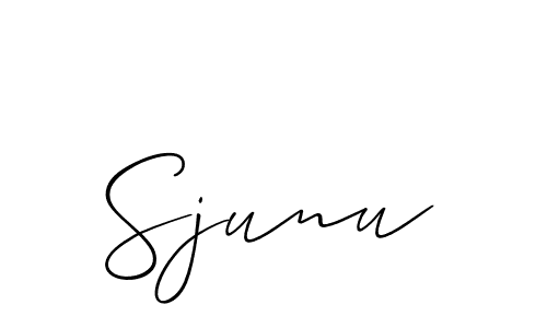 Make a short Sjunu signature style. Manage your documents anywhere anytime using Allison_Script. Create and add eSignatures, submit forms, share and send files easily. Sjunu signature style 2 images and pictures png