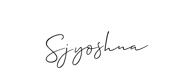 Design your own signature with our free online signature maker. With this signature software, you can create a handwritten (Allison_Script) signature for name Sjyoshna. Sjyoshna signature style 2 images and pictures png