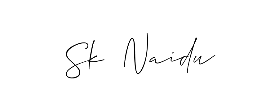 How to make Sk  Naidu name signature. Use Allison_Script style for creating short signs online. This is the latest handwritten sign. Sk  Naidu signature style 2 images and pictures png