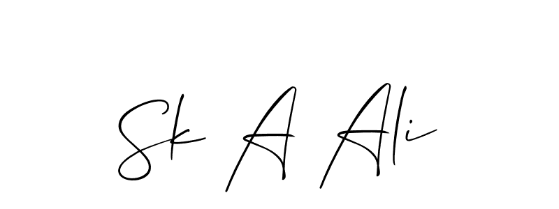 Design your own signature with our free online signature maker. With this signature software, you can create a handwritten (Allison_Script) signature for name Sk A Ali. Sk A Ali signature style 2 images and pictures png