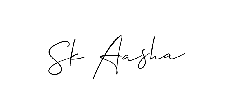 Design your own signature with our free online signature maker. With this signature software, you can create a handwritten (Allison_Script) signature for name Sk Aasha. Sk Aasha signature style 2 images and pictures png