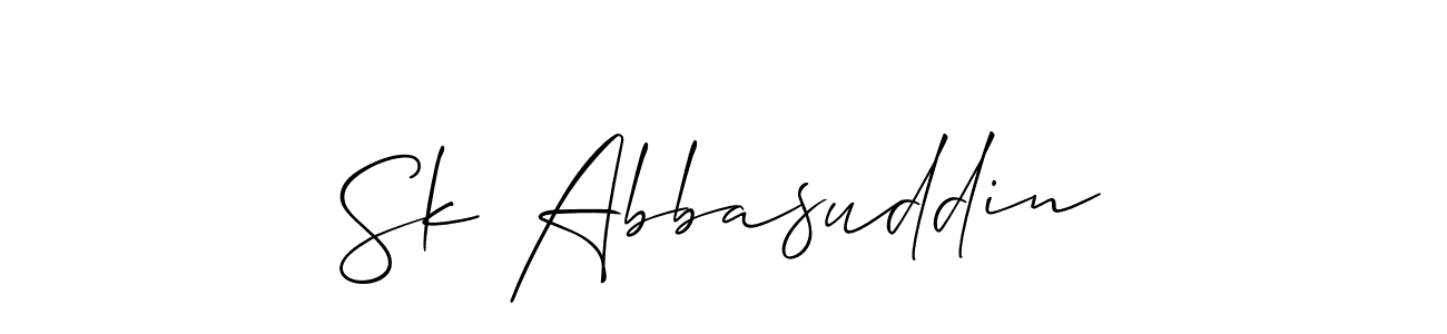 Use a signature maker to create a handwritten signature online. With this signature software, you can design (Allison_Script) your own signature for name Sk Abbasuddin. Sk Abbasuddin signature style 2 images and pictures png