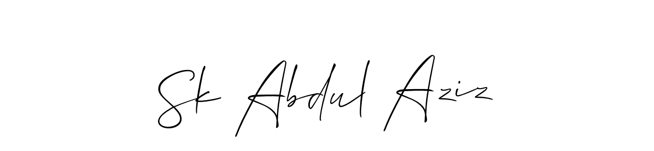 The best way (Allison_Script) to make a short signature is to pick only two or three words in your name. The name Sk Abdul Aziz include a total of six letters. For converting this name. Sk Abdul Aziz signature style 2 images and pictures png