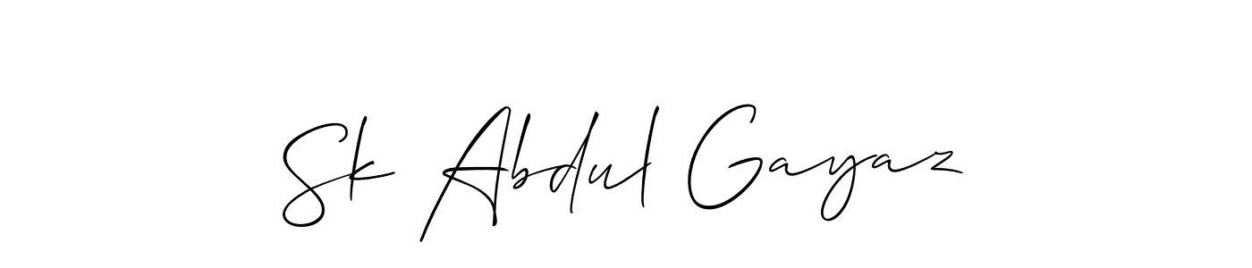 How to make Sk Abdul Gayaz name signature. Use Allison_Script style for creating short signs online. This is the latest handwritten sign. Sk Abdul Gayaz signature style 2 images and pictures png