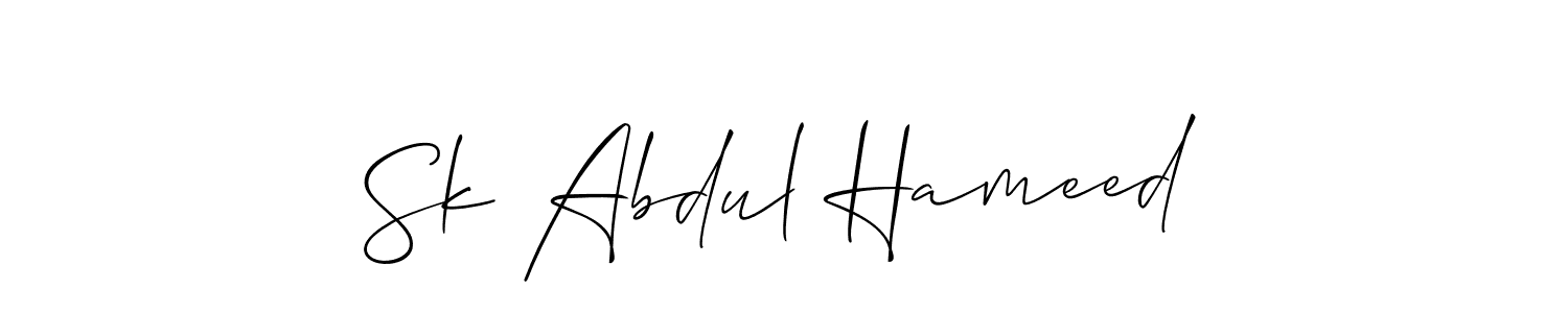 Design your own signature with our free online signature maker. With this signature software, you can create a handwritten (Allison_Script) signature for name Sk Abdul Hameed. Sk Abdul Hameed signature style 2 images and pictures png