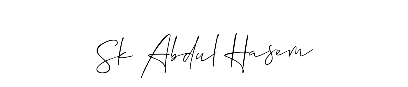Use a signature maker to create a handwritten signature online. With this signature software, you can design (Allison_Script) your own signature for name Sk Abdul Hasem. Sk Abdul Hasem signature style 2 images and pictures png