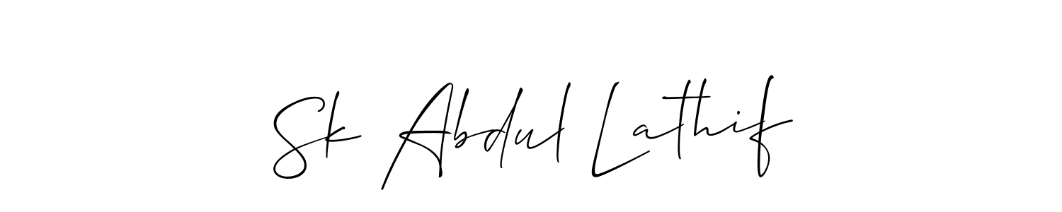 Similarly Allison_Script is the best handwritten signature design. Signature creator online .You can use it as an online autograph creator for name Sk Abdul Lathif. Sk Abdul Lathif signature style 2 images and pictures png