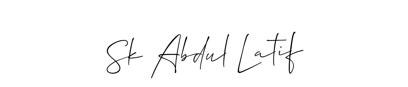 if you are searching for the best signature style for your name Sk Abdul Latif. so please give up your signature search. here we have designed multiple signature styles  using Allison_Script. Sk Abdul Latif signature style 2 images and pictures png
