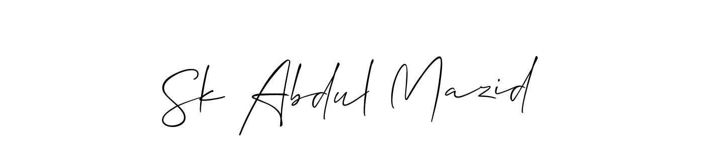 How to make Sk Abdul Mazid name signature. Use Allison_Script style for creating short signs online. This is the latest handwritten sign. Sk Abdul Mazid signature style 2 images and pictures png