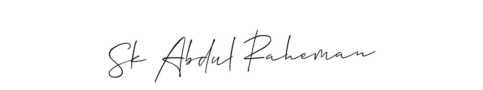 Similarly Allison_Script is the best handwritten signature design. Signature creator online .You can use it as an online autograph creator for name Sk Abdul Raheman. Sk Abdul Raheman signature style 2 images and pictures png