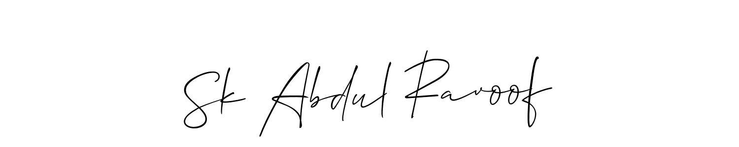 Sk Abdul Ravoof stylish signature style. Best Handwritten Sign (Allison_Script) for my name. Handwritten Signature Collection Ideas for my name Sk Abdul Ravoof. Sk Abdul Ravoof signature style 2 images and pictures png