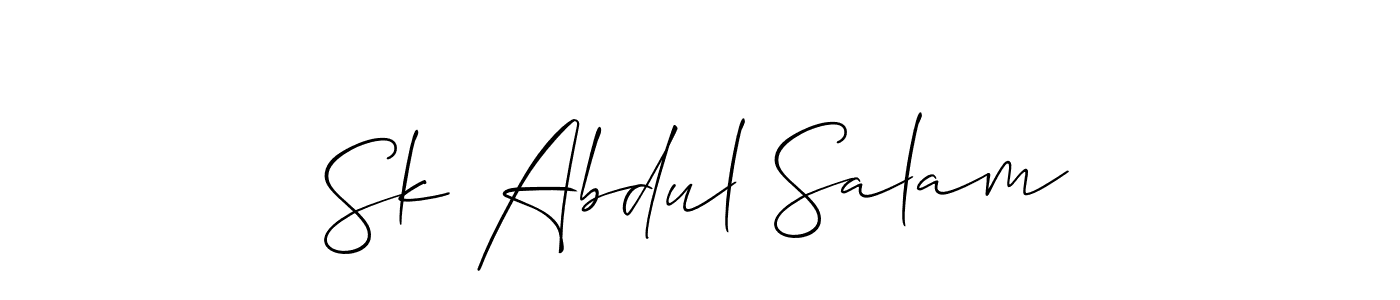 Make a beautiful signature design for name Sk Abdul Salam. With this signature (Allison_Script) style, you can create a handwritten signature for free. Sk Abdul Salam signature style 2 images and pictures png