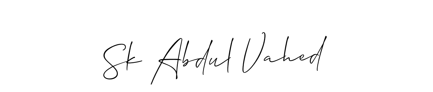 Design your own signature with our free online signature maker. With this signature software, you can create a handwritten (Allison_Script) signature for name Sk Abdul Vahed. Sk Abdul Vahed signature style 2 images and pictures png