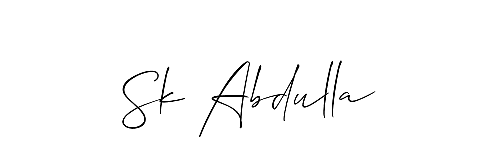 Design your own signature with our free online signature maker. With this signature software, you can create a handwritten (Allison_Script) signature for name Sk Abdulla. Sk Abdulla signature style 2 images and pictures png