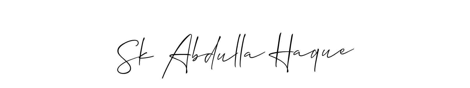 You can use this online signature creator to create a handwritten signature for the name Sk Abdulla Haque. This is the best online autograph maker. Sk Abdulla Haque signature style 2 images and pictures png