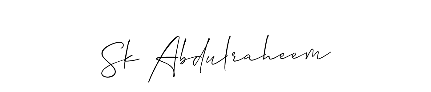 How to make Sk Abdulraheem signature? Allison_Script is a professional autograph style. Create handwritten signature for Sk Abdulraheem name. Sk Abdulraheem signature style 2 images and pictures png
