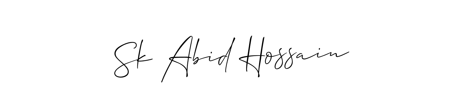 Make a short Sk Abid Hossain signature style. Manage your documents anywhere anytime using Allison_Script. Create and add eSignatures, submit forms, share and send files easily. Sk Abid Hossain signature style 2 images and pictures png