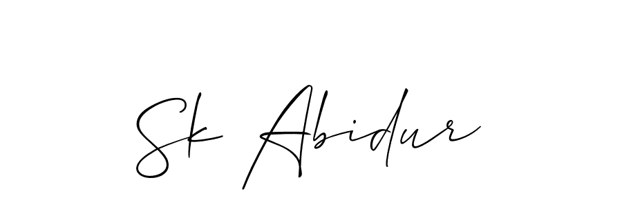 Make a short Sk Abidur signature style. Manage your documents anywhere anytime using Allison_Script. Create and add eSignatures, submit forms, share and send files easily. Sk Abidur signature style 2 images and pictures png