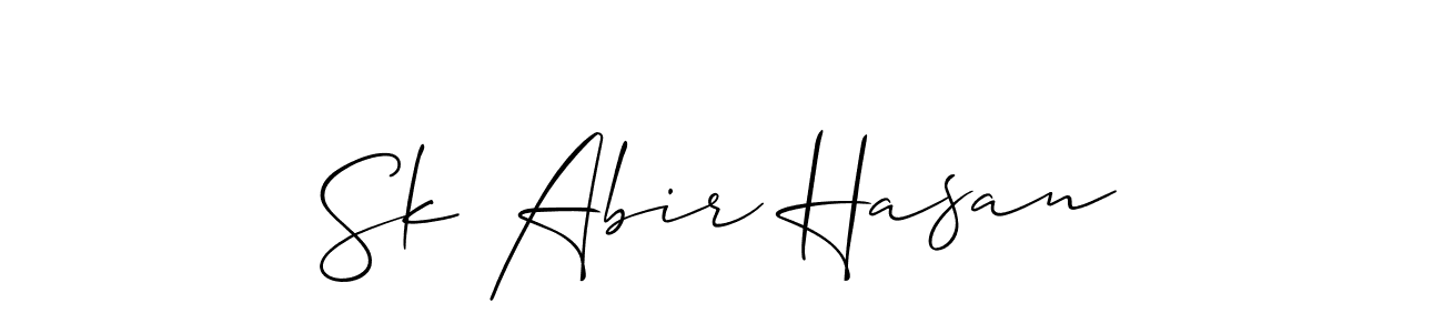 Make a beautiful signature design for name Sk Abir Hasan. With this signature (Allison_Script) style, you can create a handwritten signature for free. Sk Abir Hasan signature style 2 images and pictures png