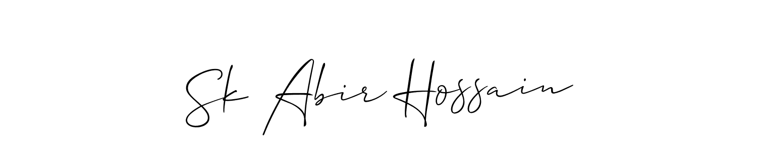 Create a beautiful signature design for name Sk Abir Hossain. With this signature (Allison_Script) fonts, you can make a handwritten signature for free. Sk Abir Hossain signature style 2 images and pictures png