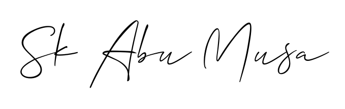 The best way (Allison_Script) to make a short signature is to pick only two or three words in your name. For converting this name Sk Abu Musa. Sk Abu Musa signature style 2 images and pictures png