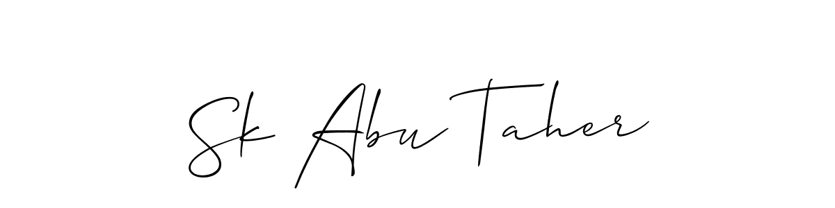 Similarly Allison_Script is the best handwritten signature design. Signature creator online .You can use it as an online autograph creator for name Sk Abu Taher. Sk Abu Taher signature style 2 images and pictures png