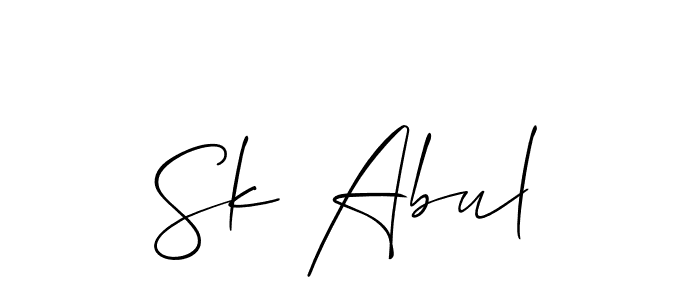 How to Draw Sk Abul signature style? Allison_Script is a latest design signature styles for name Sk Abul. Sk Abul signature style 2 images and pictures png